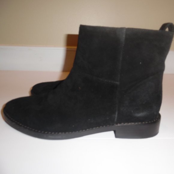 THEYSKENS THEORY Cropped Amaya Suede Ankle Boots Casual‎ Black Booties Shoes 7 - Picture 10 of 11